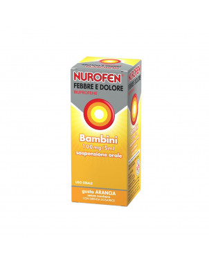 Nurofen febbre e dolore bambini arancia 150 ml è indicato per il trattamento sintomatico della febbre e del dolore