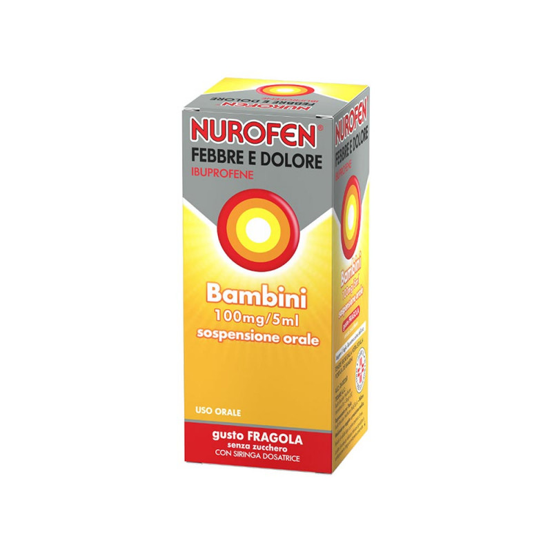 Nurofen febbre dolore bambini 100mg/5ml fragola 150 ml