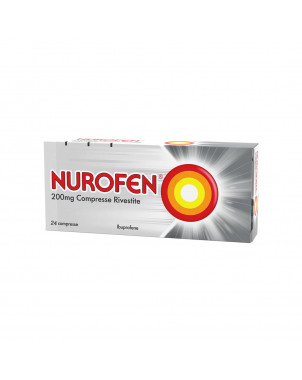 Nurofen 200 mg 24 compresse è indicato per mal di testa, dolori muscolari, dolori osteoarticolari, mal di denti, febbre.