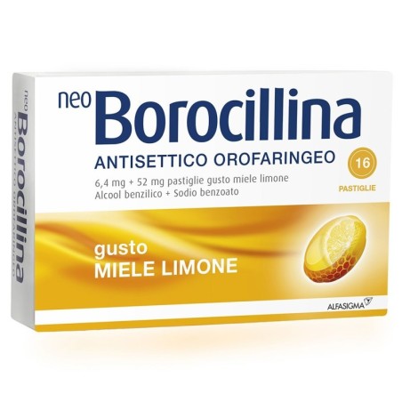 Neoborocillina antisettico orofaringeo 16 pastiglie miele limone