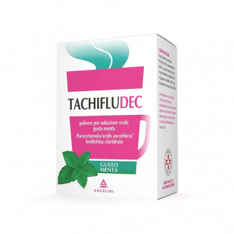 Tachifludec 10 bustine menta indicato per il trattamento del dolore, della febbre e della congestione.