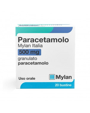 Paracetamolo Mylan 500 mg granulato 20 bustine indicato nel trattamento sintomatico della febbre e degli stati dolorosi acuti