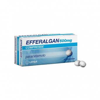 Efferalgan 500 mg 16 tablets indicated in the symptomatic treatment of pain and fever