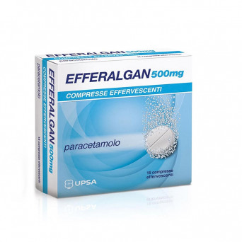 Efferalgan 500 mg 16 effervescent tablets indicated in the symptomatic treatment of pain and fever