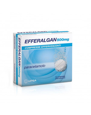 Efferalgan 500 mg 16 effervescent tablets indicated in the symptomatic treatment of pain and fever