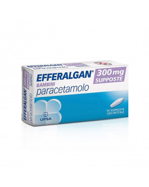 Efferalgan bambini 300 mg 10 supposte indicato per il trattamento sintomatico del dolore e degli stati febbrili nei bambini