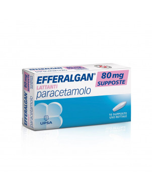 Efferalgan lattanti 80 mg 10 supposte indicato nel trattamento sintomatico della febbre e del dolore