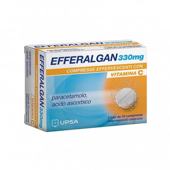 Efferalgan 330 mg 20 compresse effervescenti indicato per il trattamento sintomatico del dolore e delle condizioni febbrili