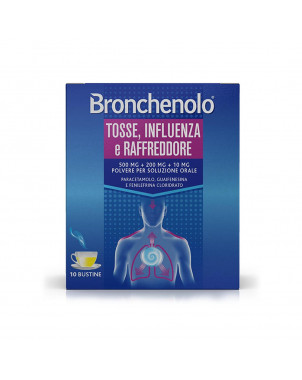 Bronchenolo tosse influenza raffreddore 10 bustine indicato per donare sollievo dai sintomi del raffreddore e dell’influenza