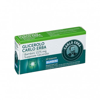 Glicerolo Carlo Erba bambini 1375 mg 18 supposte trattamento di breve durata della stitichezza occasionale