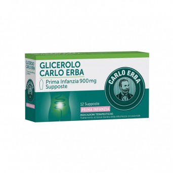 Glycérol Carlo Erba 900 mg petite enfance 12 suppositoires