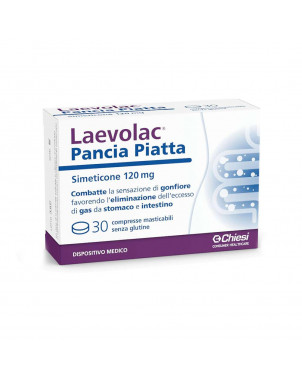 Laevolac Pancia Piatta combatte la sensazione di gonfiore favorendo l'eliminazione dell'eccesso di gas da stomaco e intestino