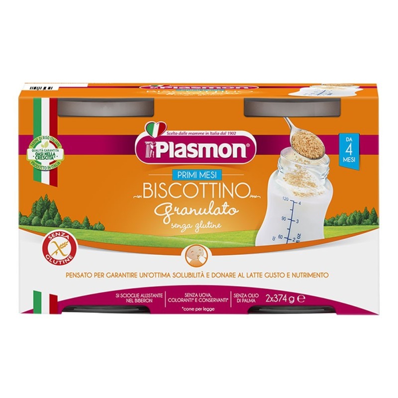 Plasmon
Biscottino
granulato
pensato per garantire un'ottima solubilità e donare al latte gusto e nutrimento