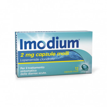 Imodium 2 mg 12 capsule molli per il trattamento sintomatico delle diarree acute