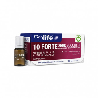 Prolife 10 Forte zero zuccheri 10 flaconcini utile per riequilibrare le alterazioni della flora batterica intestinale