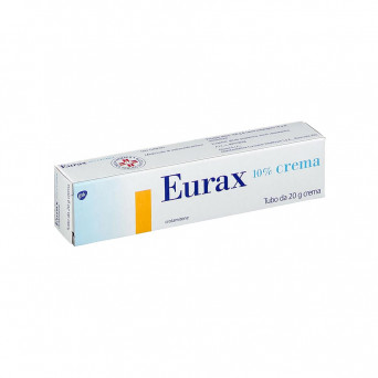 Eurax 10% crema dermatologica 20 g indicata in caso di punture d'insetti, pruriti, eritemi o ustioni.