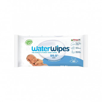 Water Wipes Salviette Detergenti all'Acqua 60 pezzi a base vegetale senza plastica