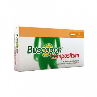 Buscopan compositum 6 supposte indicato nel trattamento dei dolori parossistici nelle affezioni del tratto gastrointestinale