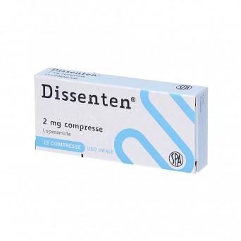 Dissenten 2 mg 15 tablets indicated in the treatment of both occasional and recurrent diarrhea