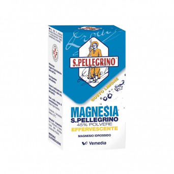 Magnesia San Pellegrino indicata per il trattamento di breve durata della stitichezza occasionale e come antiacido.