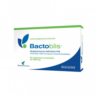 Bactoblis 30 food supplement useful for preventing tonsillitis, pharyngitis and otitis.