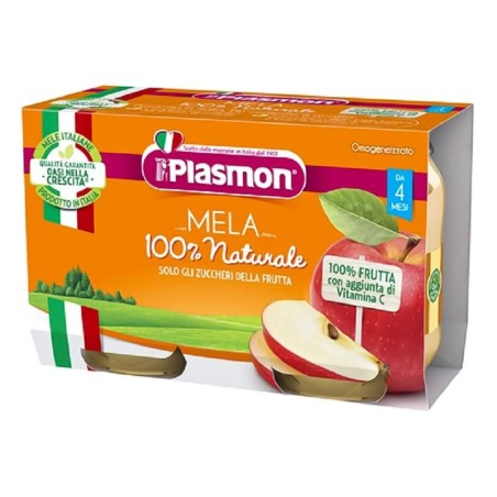 Plasmon Omogeneizzato mela 4 mesi+ Confezione 2 vasetti da104 g