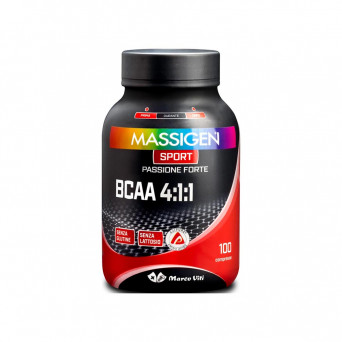 Massigen Sport BCAA 4:1:1 100 compresse Integratore alimentare a base di aminoacidi ramificati arricchito dalla vitamina B6