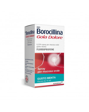 Neoborocillina gola dolore spray menta indicato per alleviare i sintomi di irritazione e infiammazione del cavo orofaringeo