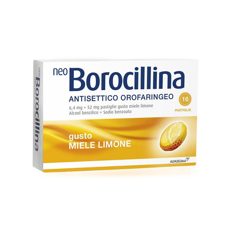 Neoborocillina antisettico orofaringeo 16 comprimés de miel de citron