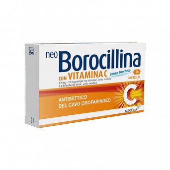 Neoborocillina with Vitamin C 16 sugar-free tablets