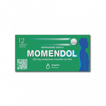 Momendol 220 mg 12 coated tablets indicated for the symptomatic treatment of mild to moderate pain