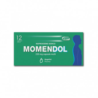 Momendol 220 mg 12 capsules molles indiqué en cas de fièvre et de douleurs légères à modérées