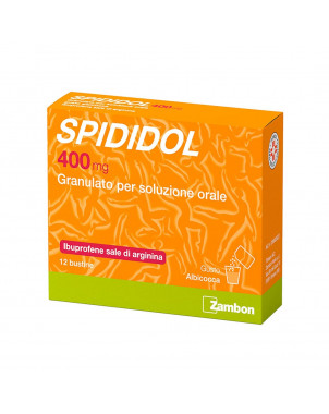 Spididol 400 mg 12 sachets apricot indicated in case of headache, toothache, neuralgia.