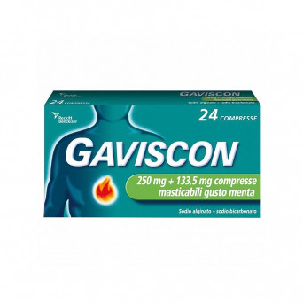 Gaviscon 24 compresse gusto menta sollievo dai sintomi del bruciore di stomaco occasionale