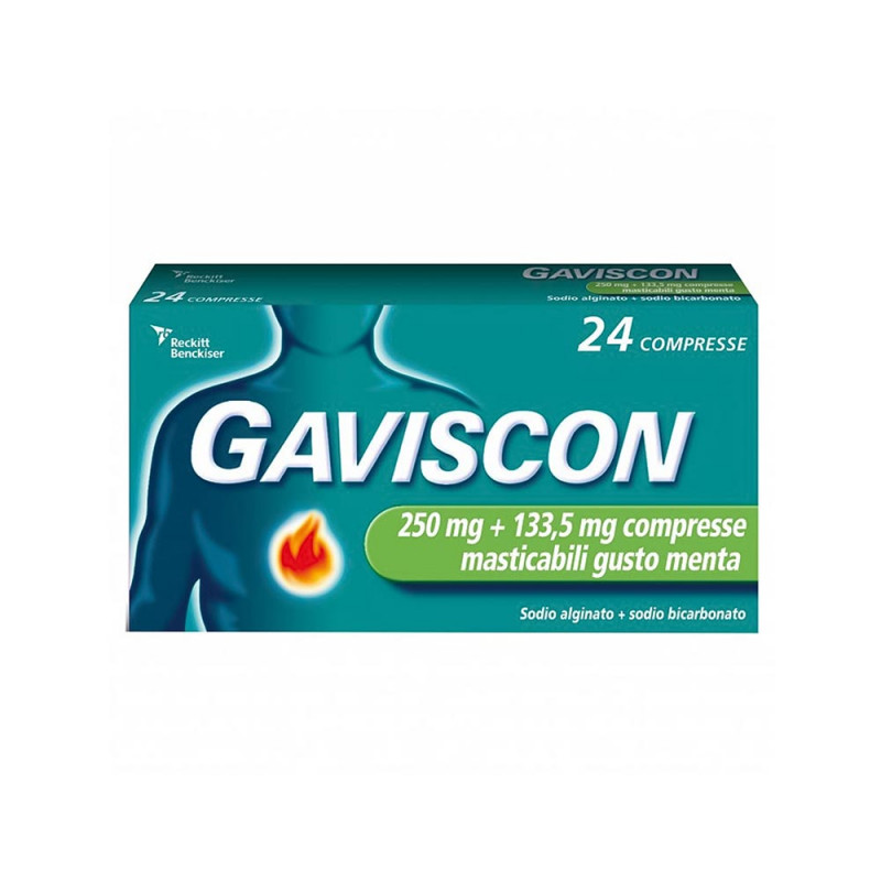 Gaviscon 250 + 133,5 mg 24 compresse menta