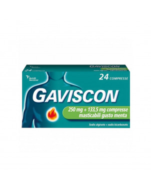 Gaviscon 24 compresse gusto menta sollievo dai sintomi del bruciore di stomaco occasionale