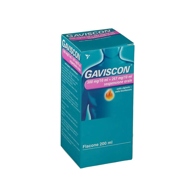 Gaviscon 500 mg/10 ml + 267 mg/10 ml oral suspension 200 ml