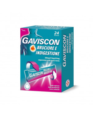 Gaviscon Bruciore e indigestione 24 bustine per un rapido sollievo dai sintomi del reflusso gastro-esofageo