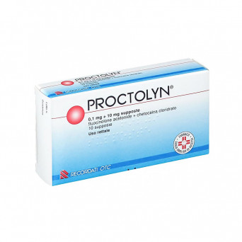 Proctolyn 10 supposte indicato per il trattamento di emorroidi interne ed esterne