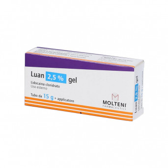 Luan 2.5% gel 15 g indicated to facilitate endourethral maneuvers