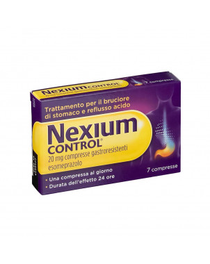 Nexium Control 20 mg 7 gastro-resistant tablets treatment for heartburn and acid reflux.