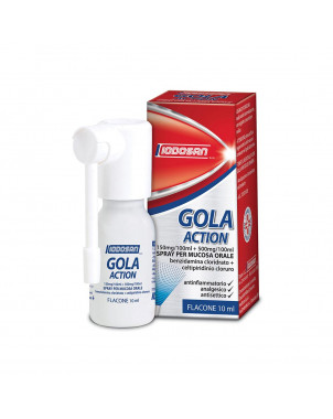 Gola action spray 10 ml oral mucosa spray anti-inflammatory, analgesic, antiseptic.