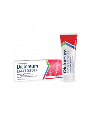 Dicloreum ematosoll gel 50 ml indicata in caso di traumi ed ematomi che causano dolore ed irritazione.