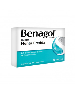 Benagol 16 cold mint tablets provides relief from sore and burning throats