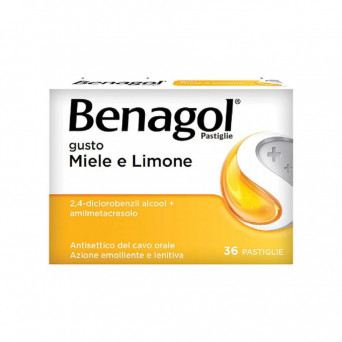 Benagol 36 tablets honey lemon antiseptic of the oropharyngeal cavity