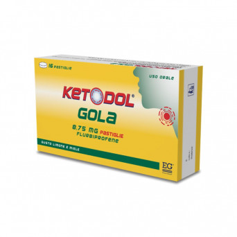 Ketodol Gola 16 pastiglie limone e miele combatte l'infiammazione e l'irritazione della gola