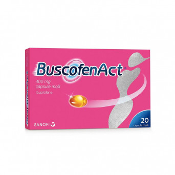 Buscofenact 20 capsule molli 400 mg indicato per il trattamento sintomatico di dolore da lieve a moderato