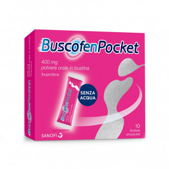 BuscofenPocket 10 sachets indiqué dans le traitement symptomatique de courte durée de la douleur