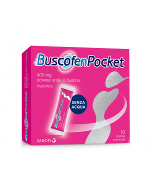 BuscofenPocket 10 sachets indicated for the short-term symptomatic treatment of pain