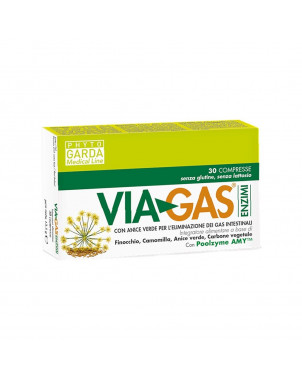 Viagas Enzimi 30 compresse integratore alimentare  con anice verde per l'eliminazione dei gas intestinali